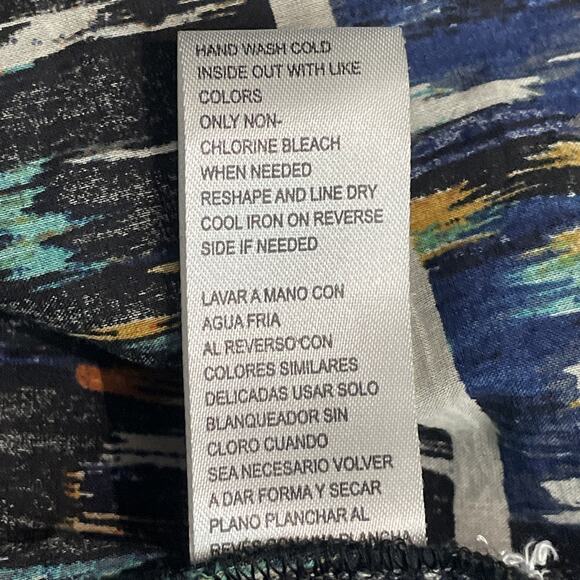 Democracy Womens Large Boho Top Black Multi Colored Beaded Wood Tassel V Neck - Picture 10 of 10